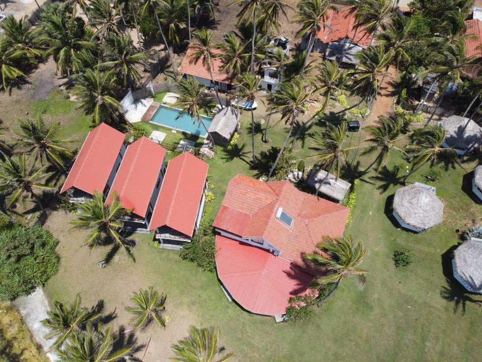 Property building, Natural landscape, Bird's eye view, Garden, Swimming pool