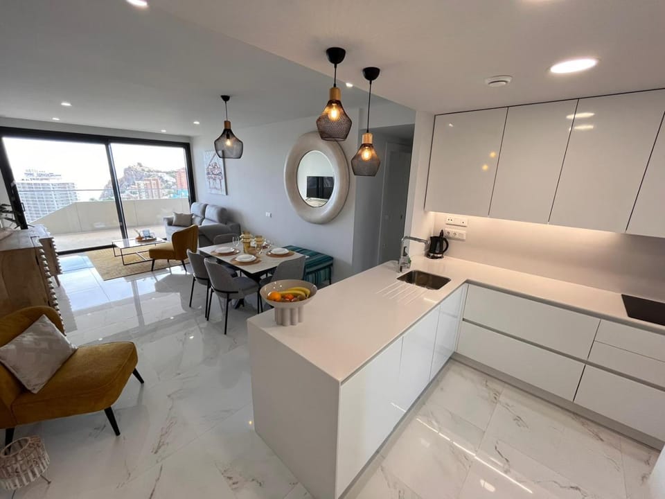 Kitchen or kitchenette, Living room, Dining area