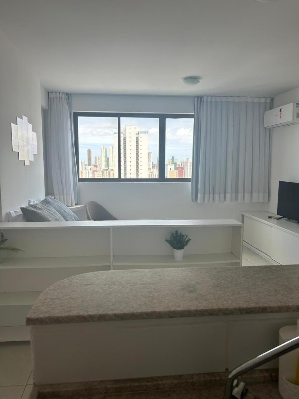View (from property/room), Bedroom, City view, furniture, kitchen, air conditioner