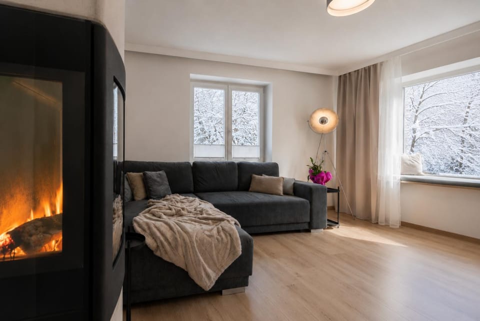 Living room, fireplace