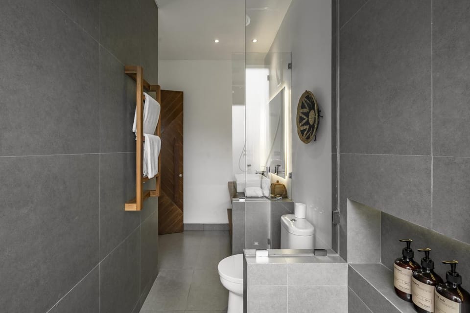 Shower, Bathroom, hair dryier, towels
