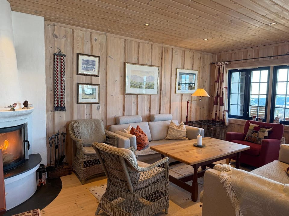Living room, fireplace