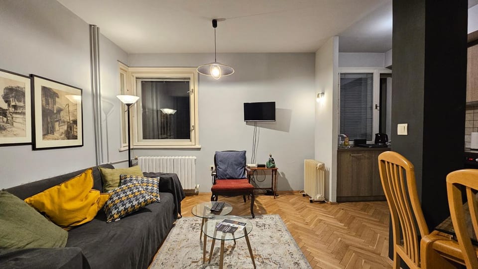Living room, kitchen