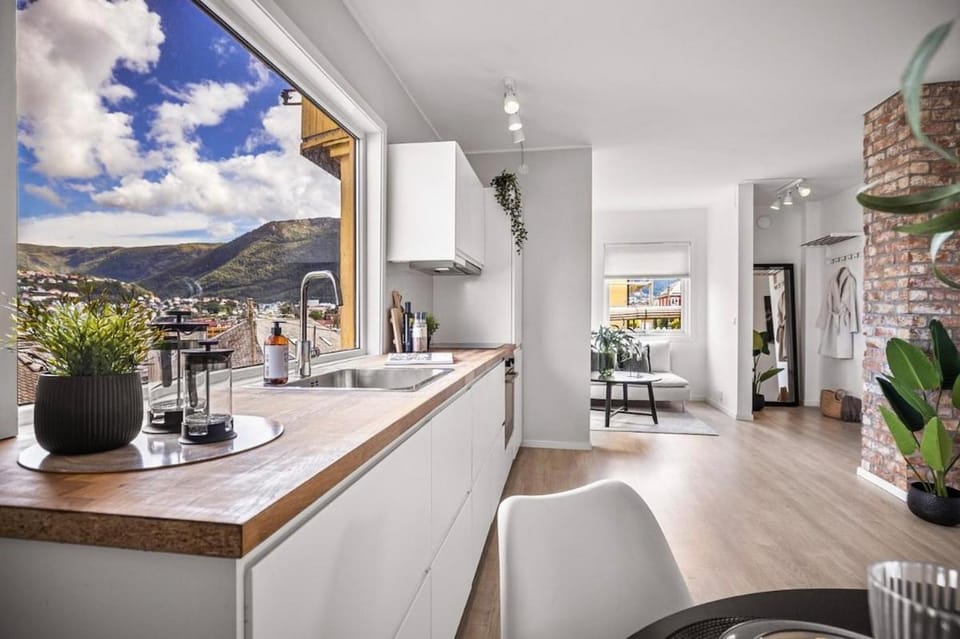 Natural landscape, Kitchen or kitchenette, Dining area, Mountain view