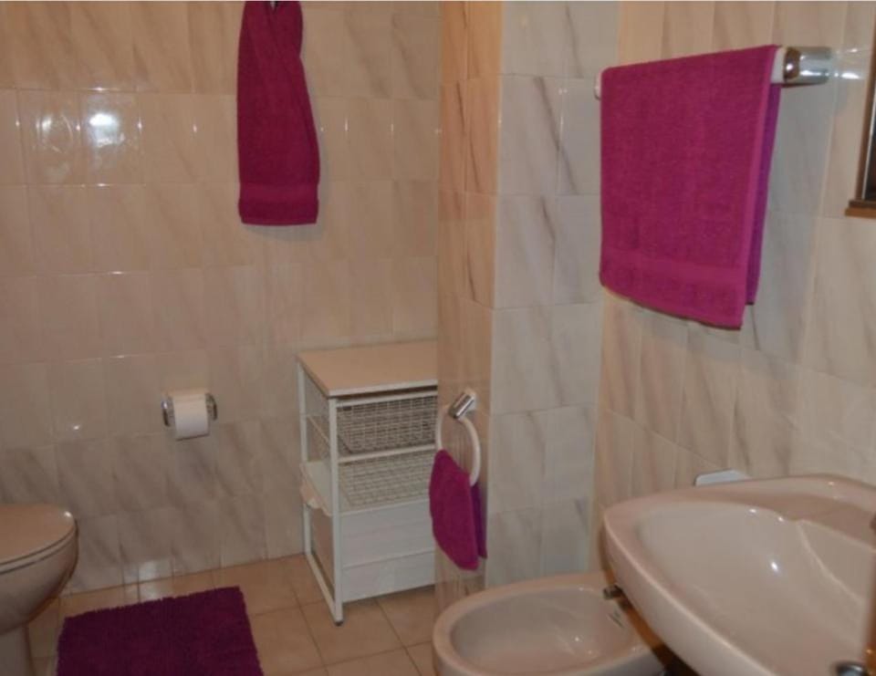 Bathroom, Bath, bidet, hair dryier, towels