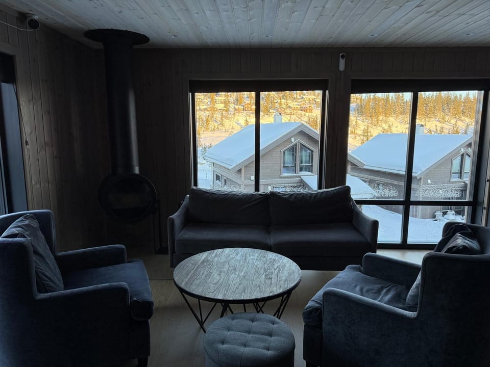 Living room, Seating area, Mountain view