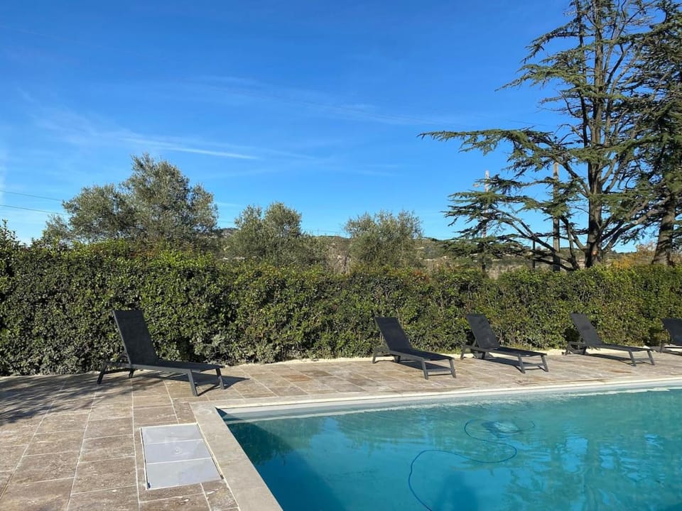 Natural landscape, Pool view, Swimming pool, sunbed
