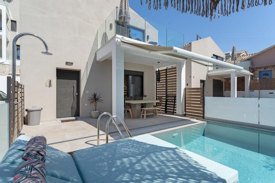 Property building, Living room, Swimming pool