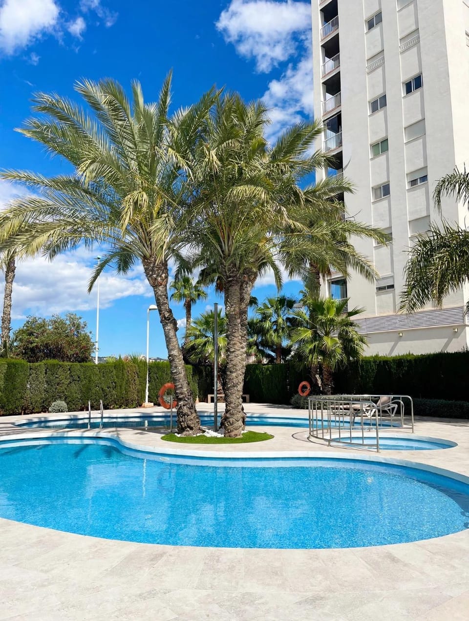 Property building, Pool view, Swimming pool, sunbed