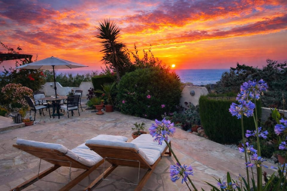 Sea view, Sunset, sunbed