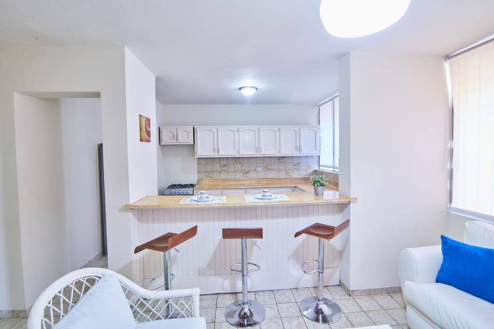 Living room, kitchen
