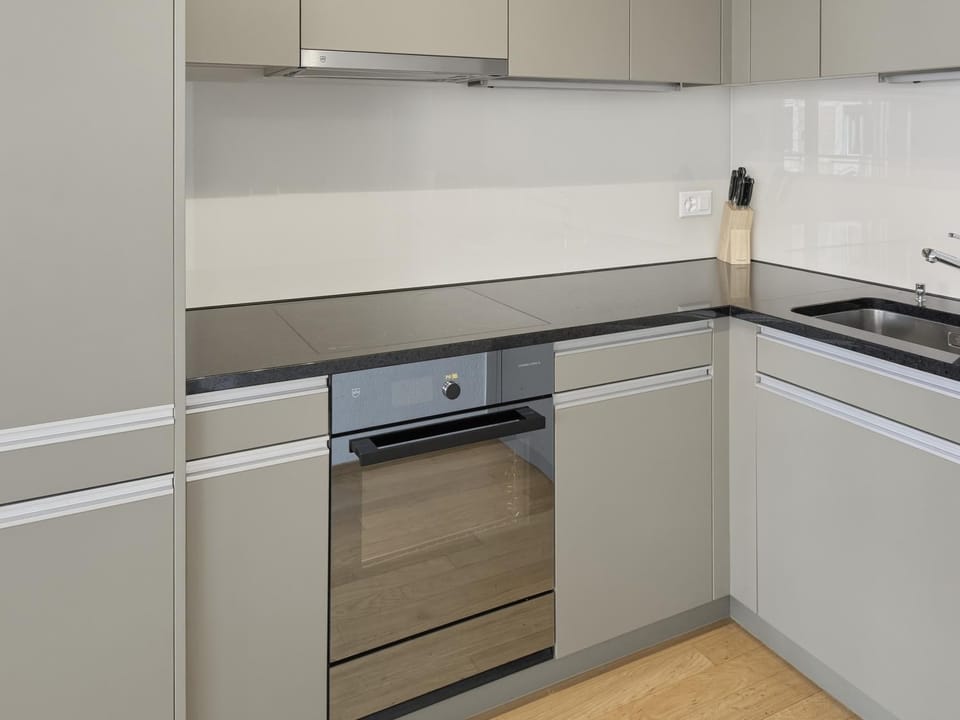 Kitchen or kitchenette, dishwasher, oven, stove