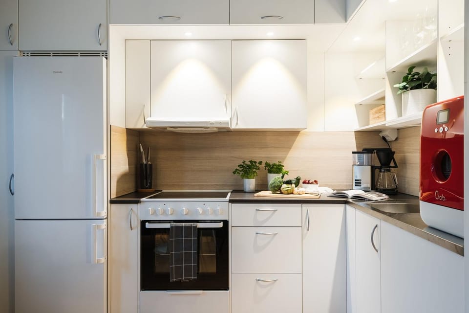 Coffee/tea facilities, Kitchen or kitchenette, dishwasher, oven, stove