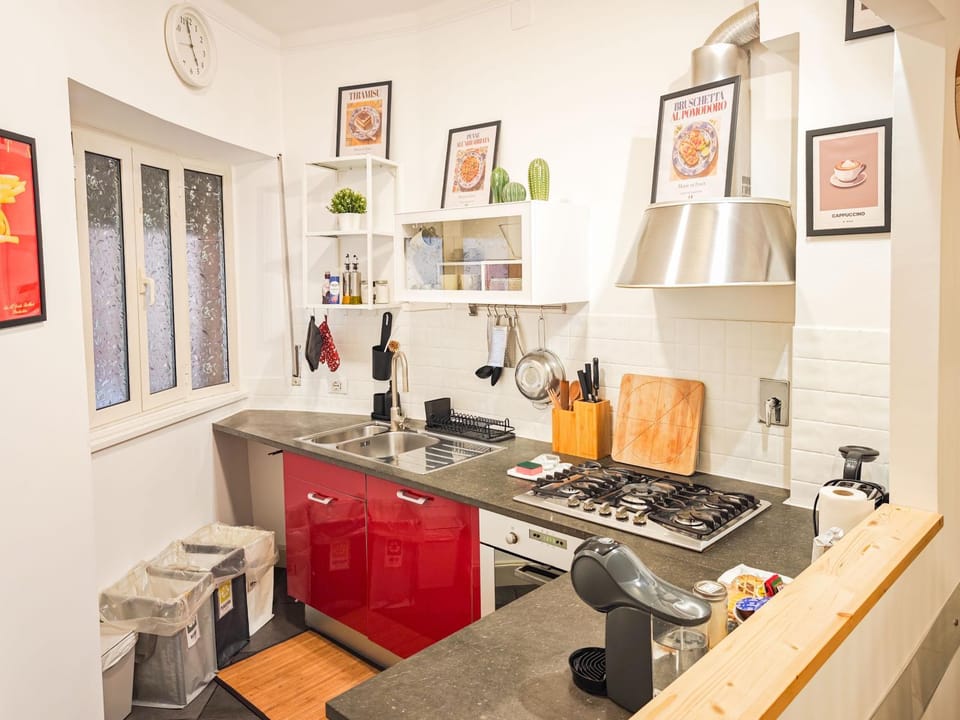 Kitchen or kitchenette, stove, toaster, kitchen
