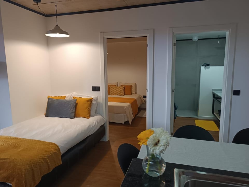 Bed, Living room, Bedroom