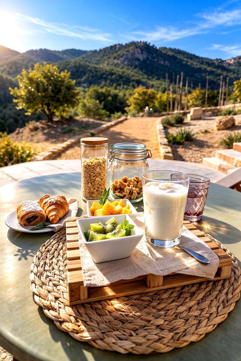 Natural landscape, Mountain view, Continental breakfast
