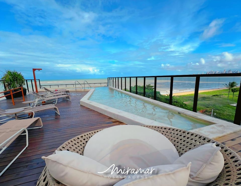 Pool view, Sea view, sunbed