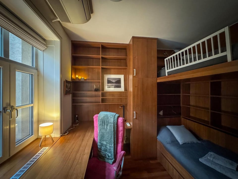 Bed, Bedroom, bunk bed, air conditioner