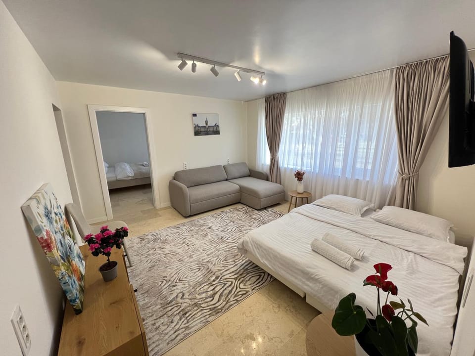 Bed, Living room, Photo of the whole room, Bedroom, towels
