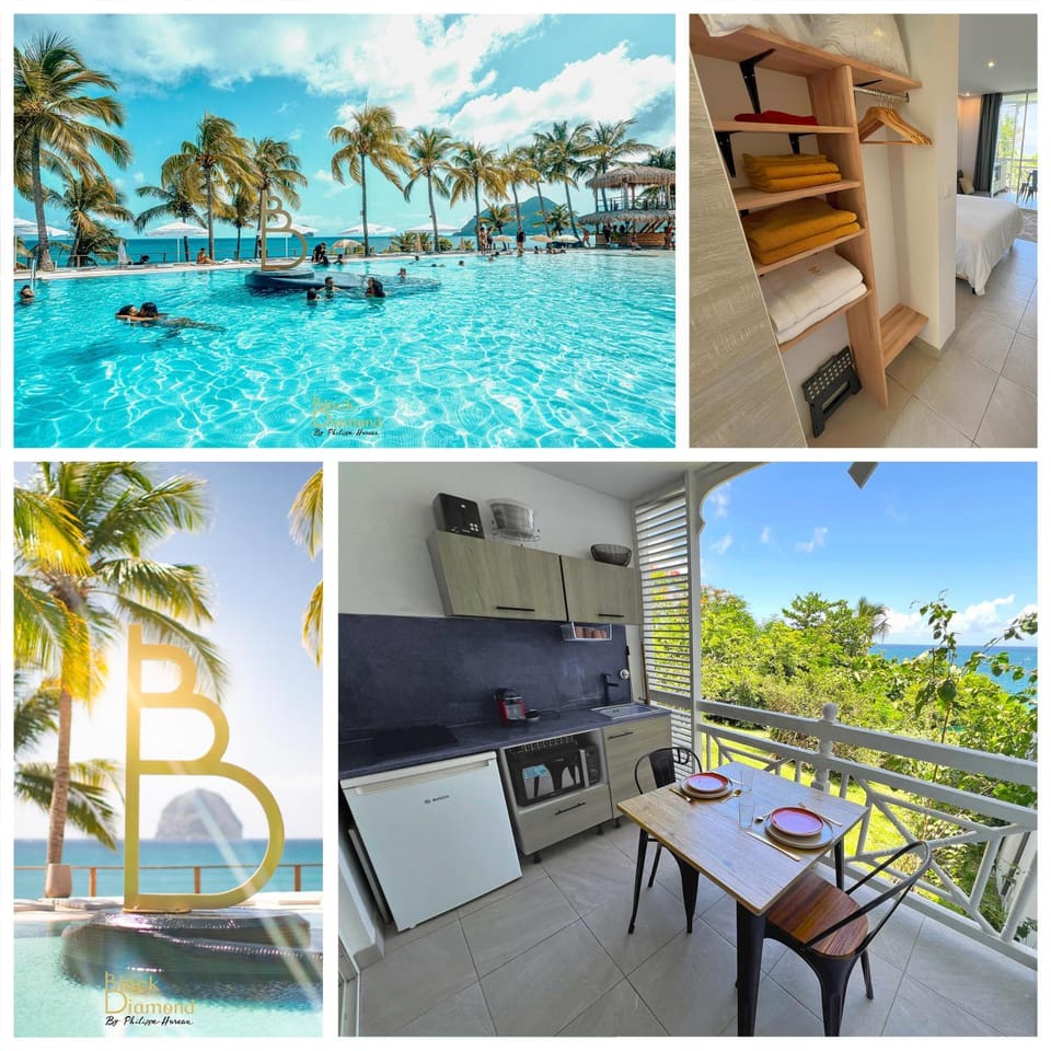 Kitchen or kitchenette, Dining area, Swimming pool, stove
