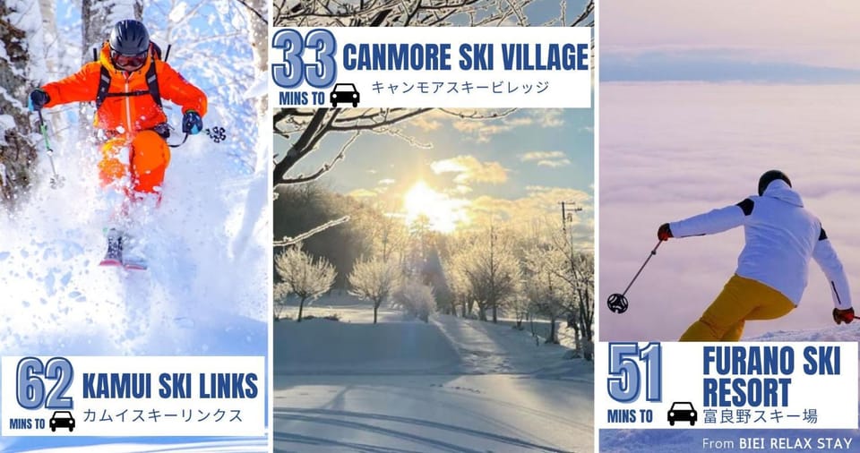 Skiing, Text overlay