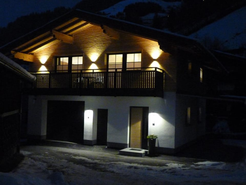 Property building, Night, Winter