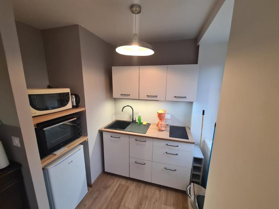 Kitchen or kitchenette, oven, stove