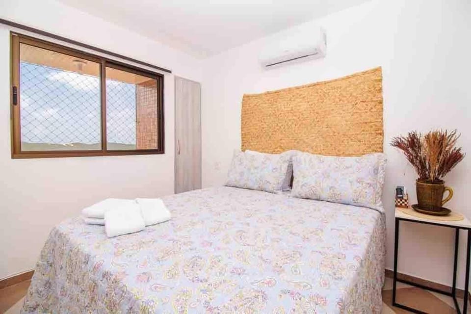 Bed, Photo of the whole room, Bedroom, towels, air conditioner