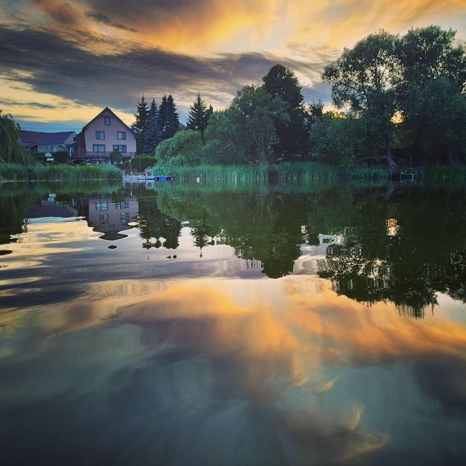 Day, Lake view, Sunset