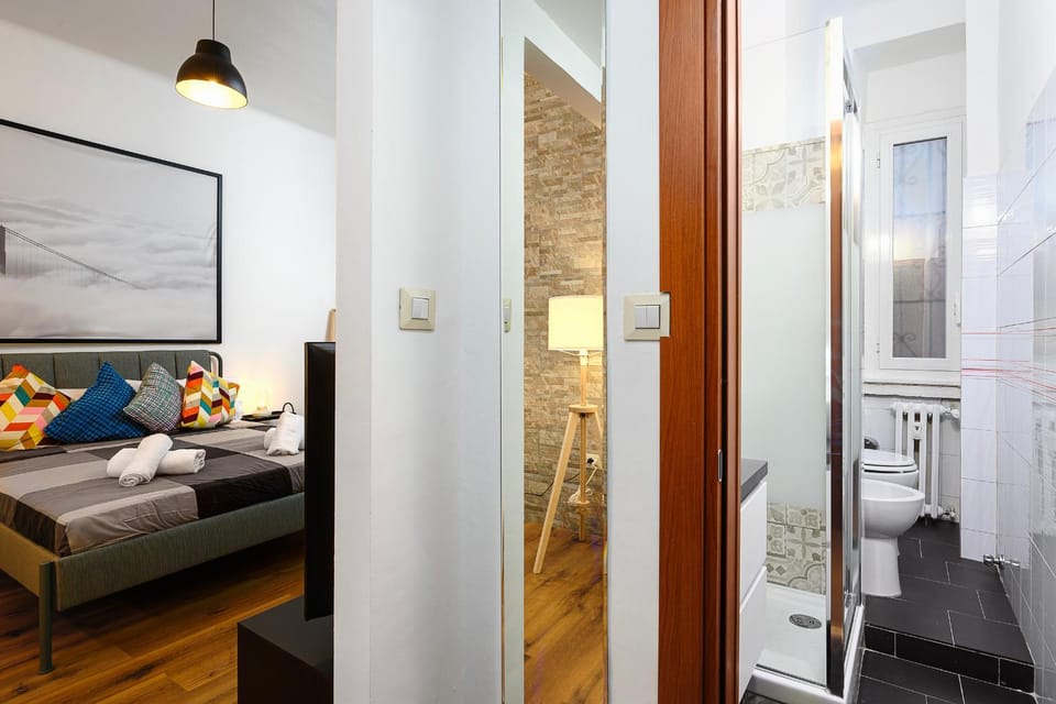 Bed, Bathroom, Living room, Photo of the whole room, Seating area, Bedroom, towels, wardrobe