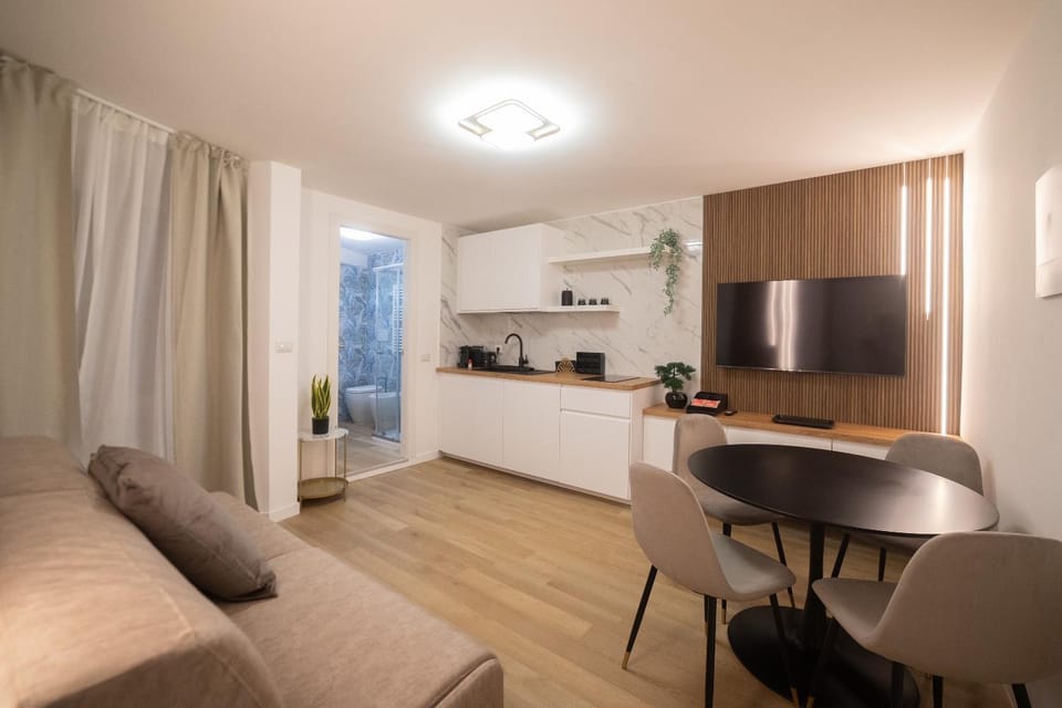 TV and multimedia, Kitchen or kitchenette, Living room, Seating area, minibar, stove