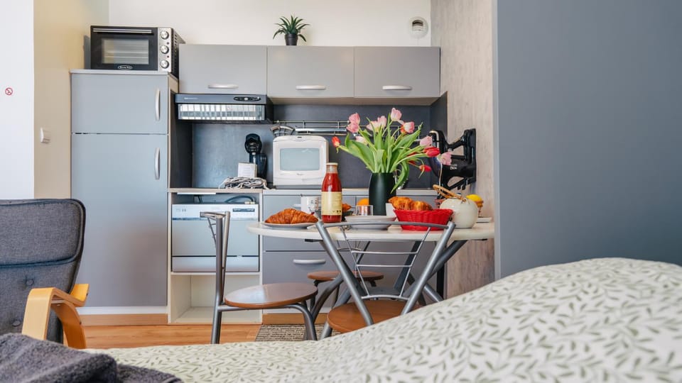 Bed, Kitchen or kitchenette, Photo of the whole room, oven