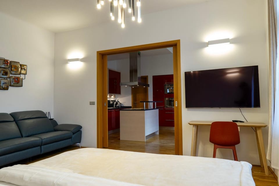 Bed, TV and multimedia, Living room, Bedroom