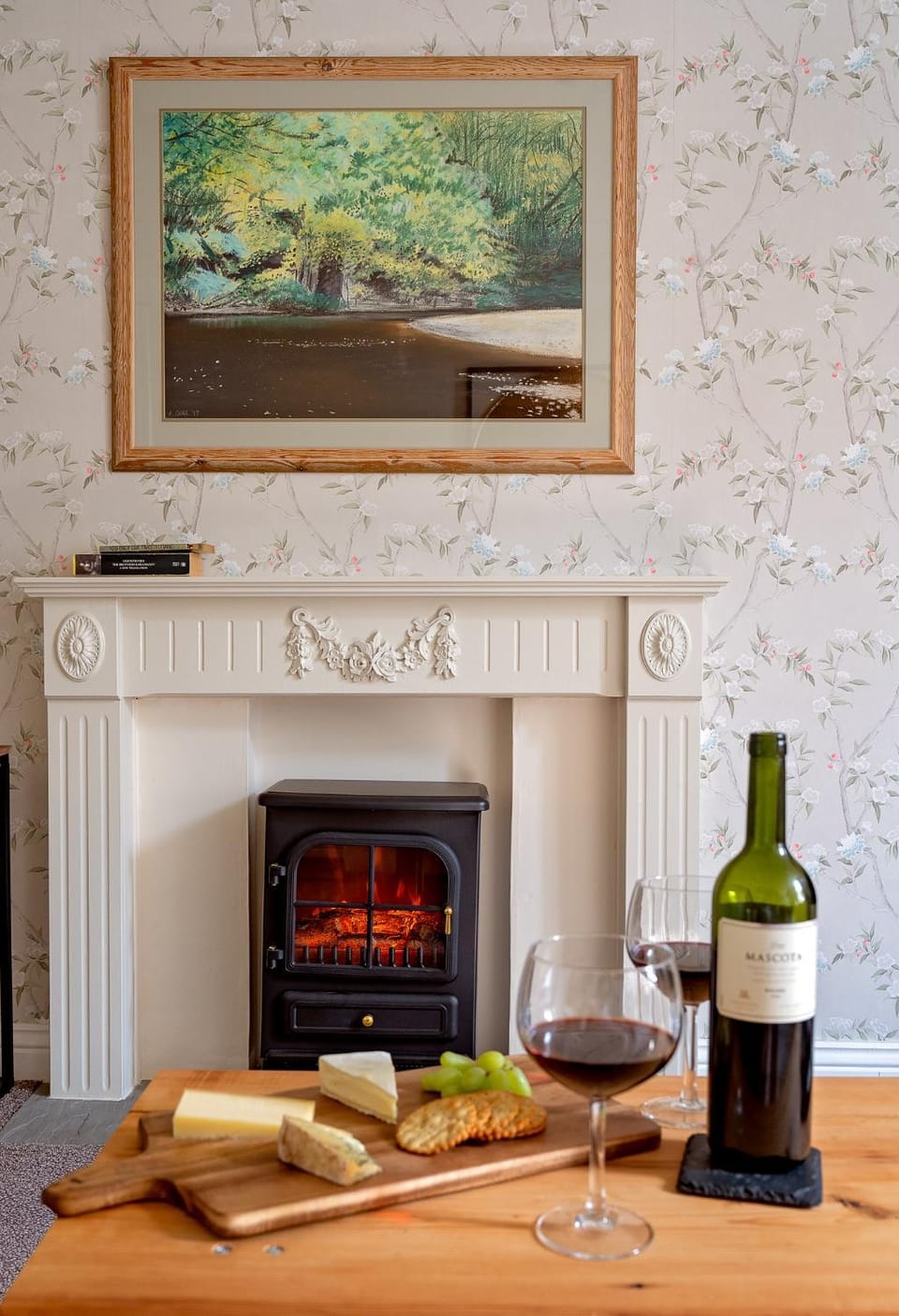 View (from property/room), Living room, Landmark view, fireplace