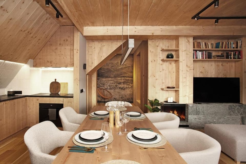 Library, Living room, Dining area