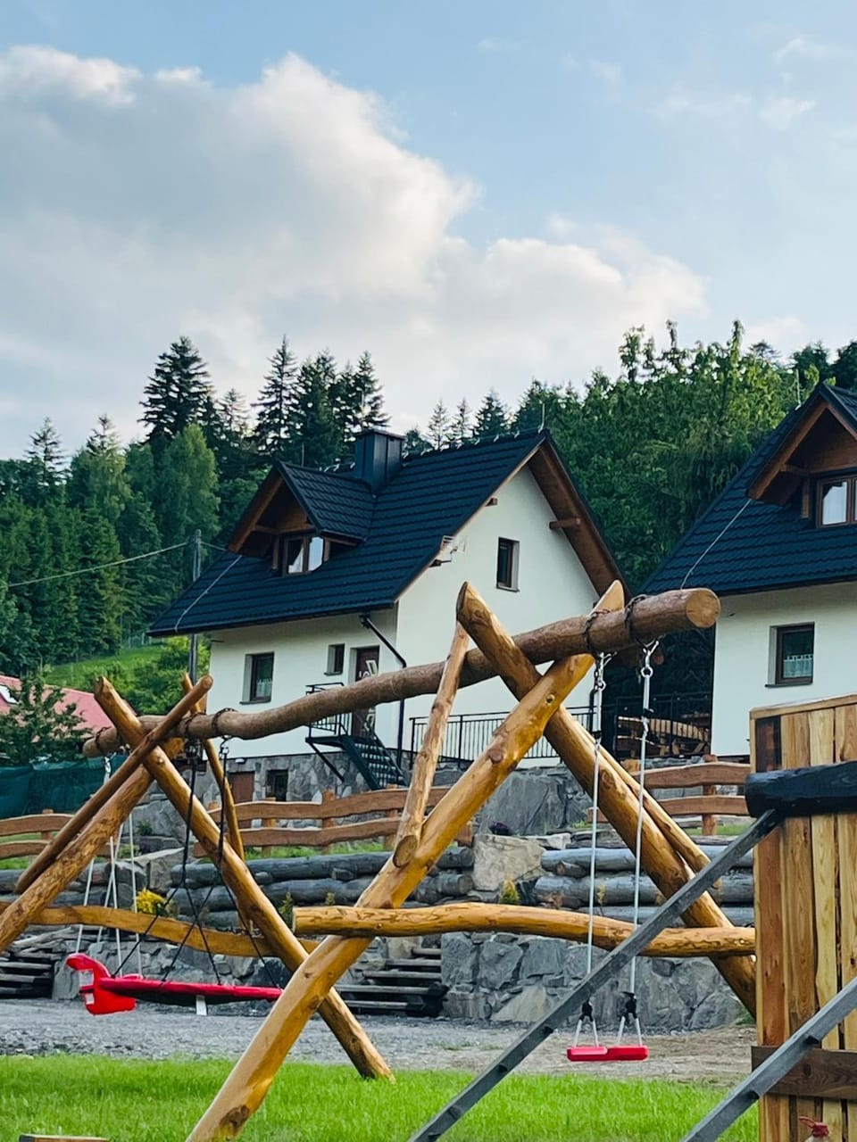 Summer, Children play ground, Mountain view