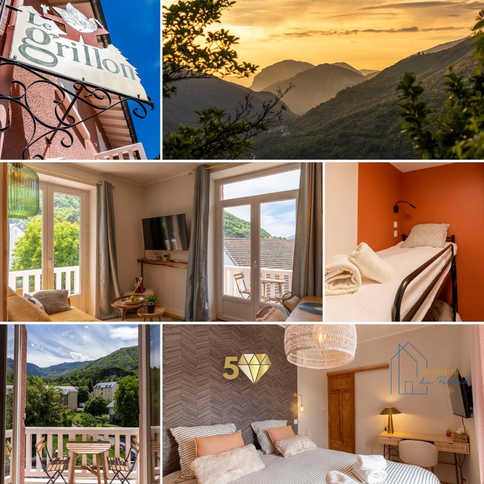 Property logo or sign, Balcony/Terrace, Living room, Bedroom, Mountain view