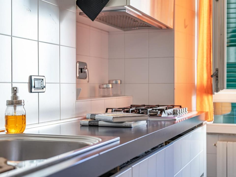 Kitchen or kitchenette, dishwasher, stove