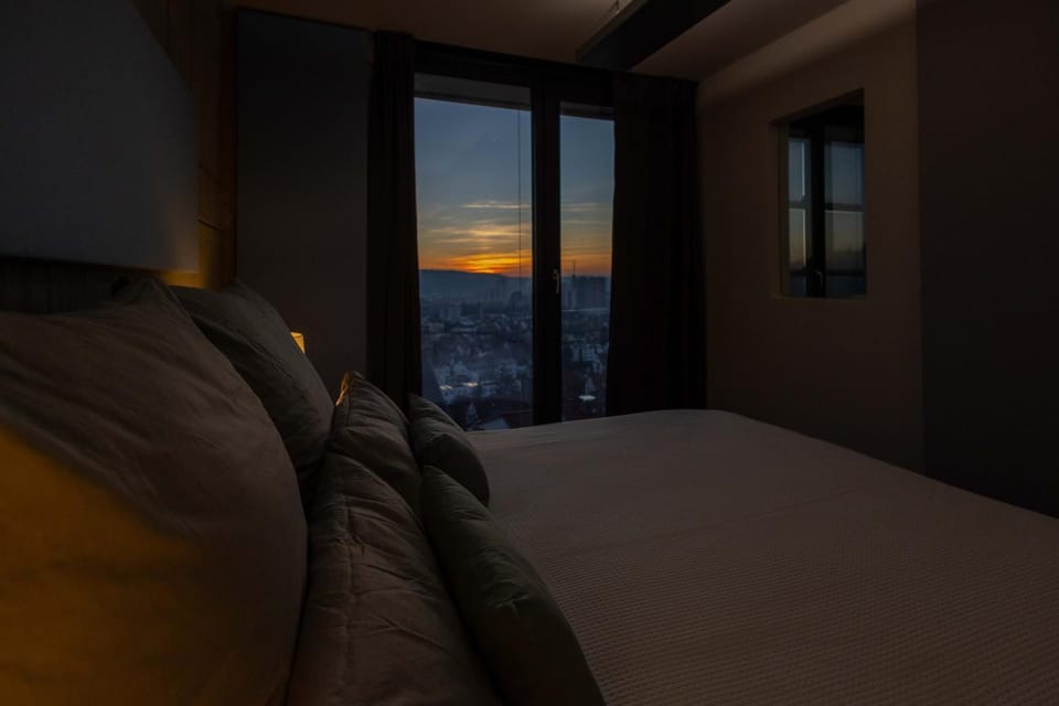 Bed, View (from property/room), Sunset