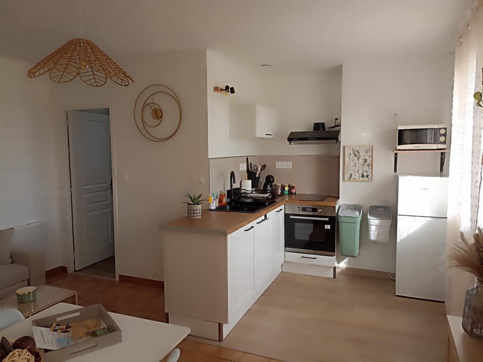 Kitchen or kitchenette, oven, stove, toaster