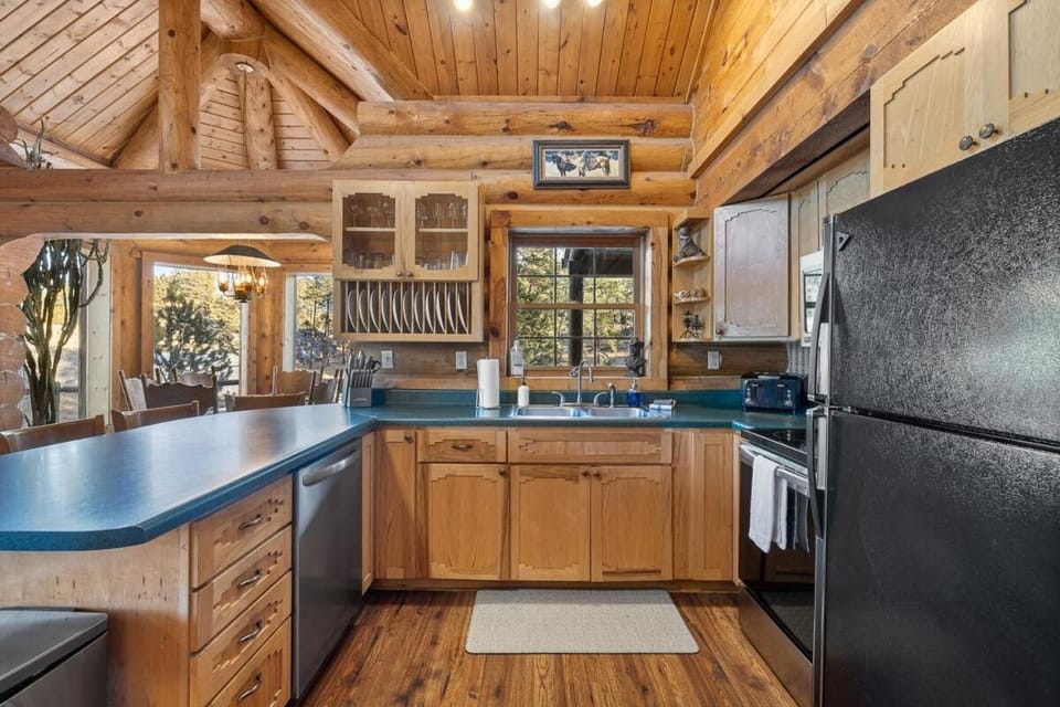 Kitchen or kitchenette, dishwasher, oven, stove