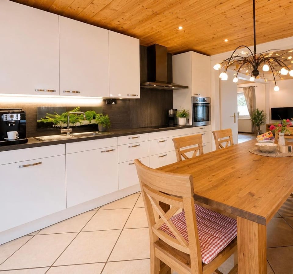 Dining area, dishwasher, oven, stove, toaster