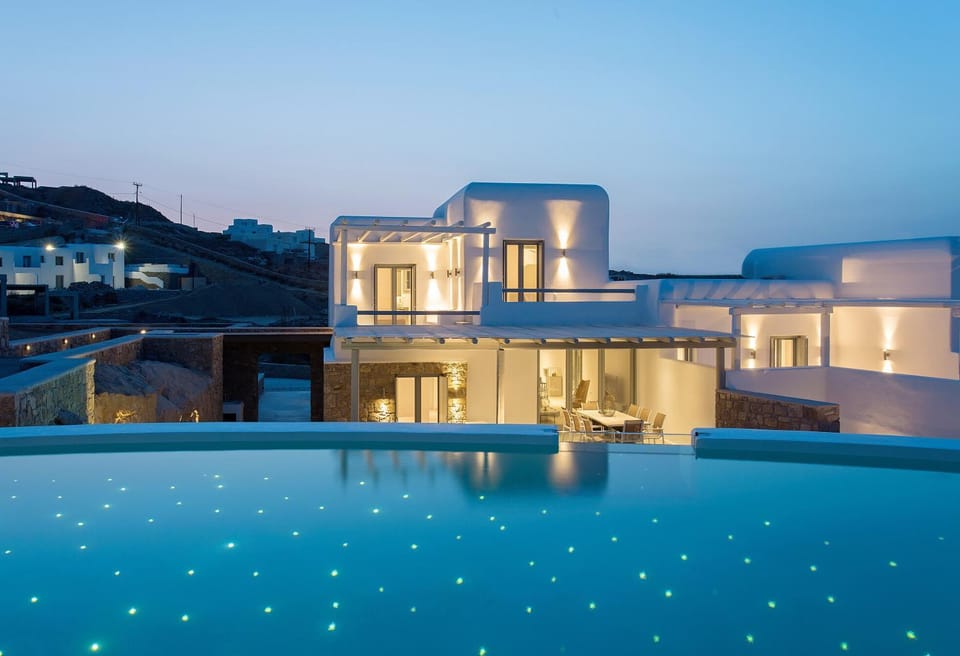 Property building, Night, Pool view, Swimming pool