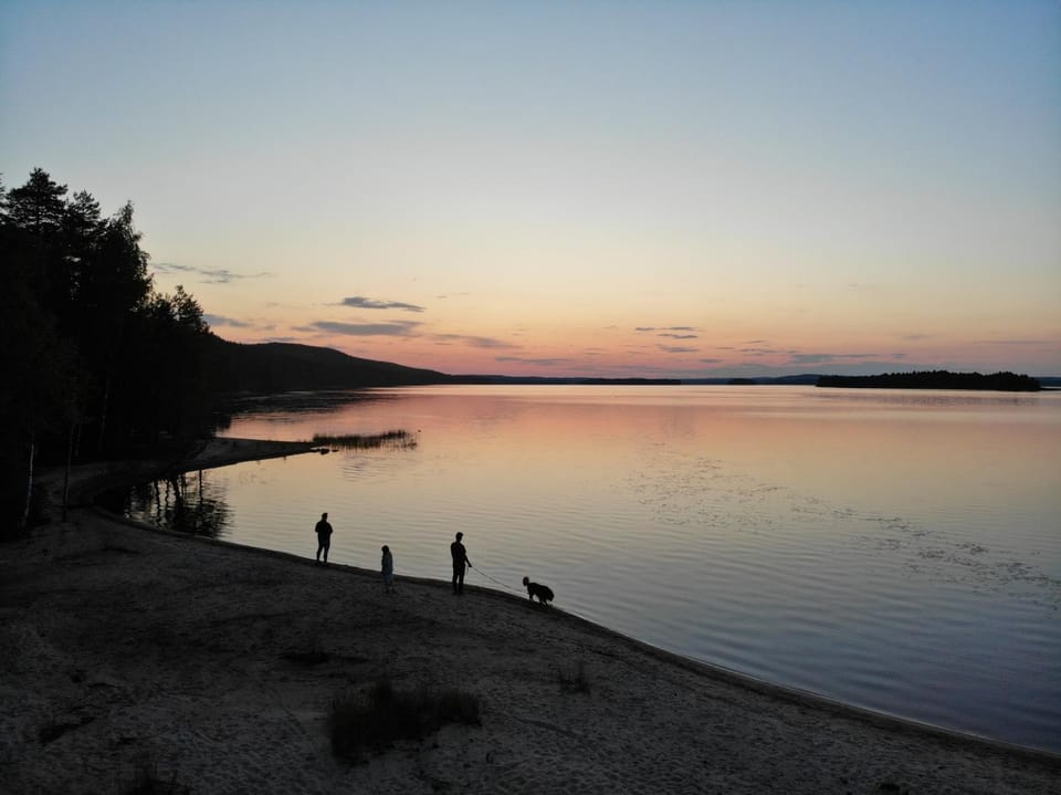 Natural landscape, Beach, Lake view, Sunset