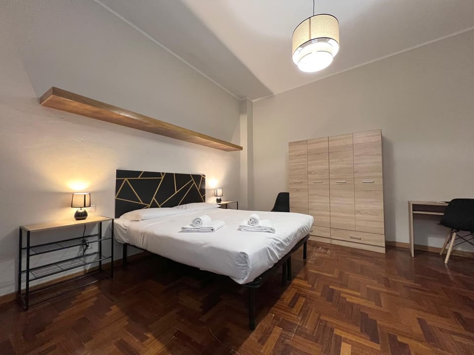 Bed, Photo of the whole room, Bedroom, towels, wardrobe