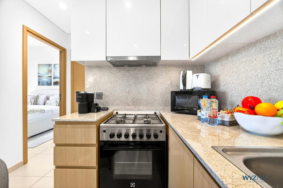 Kitchen or kitchenette, oven, stove