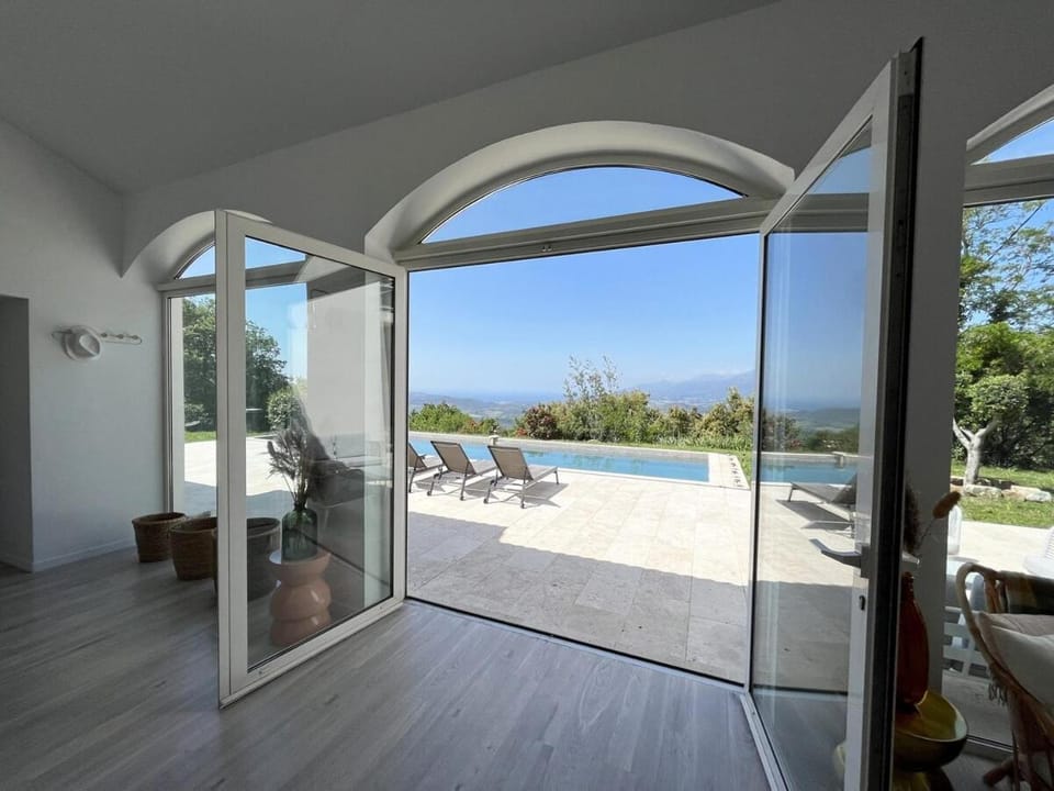 Patio, Day, Natural landscape, View (from property/room), Balcony/Terrace, Balcony/Terrace, Mountain view, Pool view, Sea view, Swimming pool, sunbed