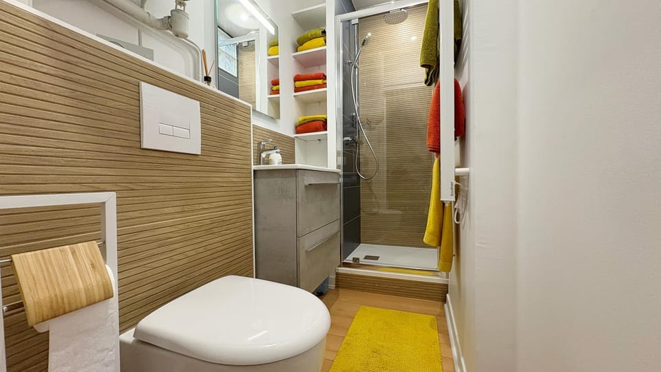 Shower, Toilet, Bathroom, towels
