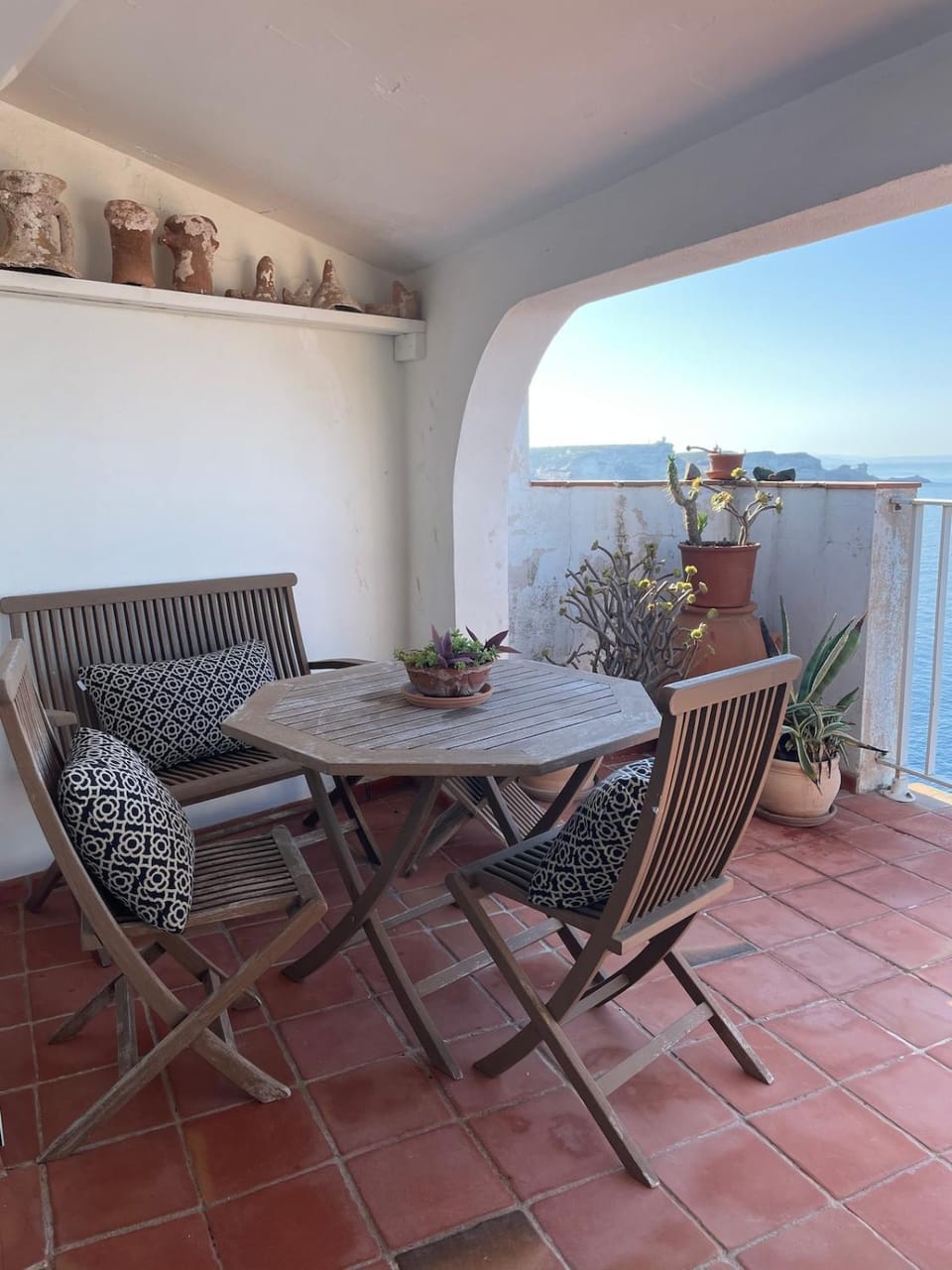 Patio, Natural landscape, Dining area, Sea view