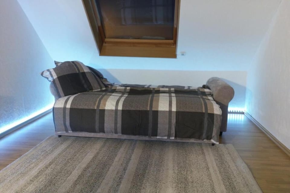 Bed, Living room, Seating area